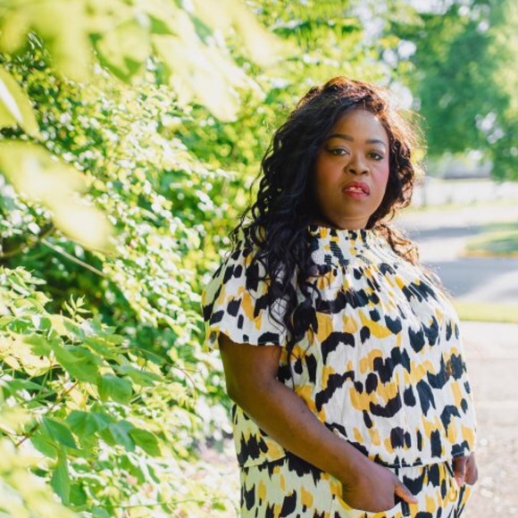 WWW NWT Linen Short Sleeve Smocked Bardot Top Cheetah Geometric Print S - Picture 7 of 13